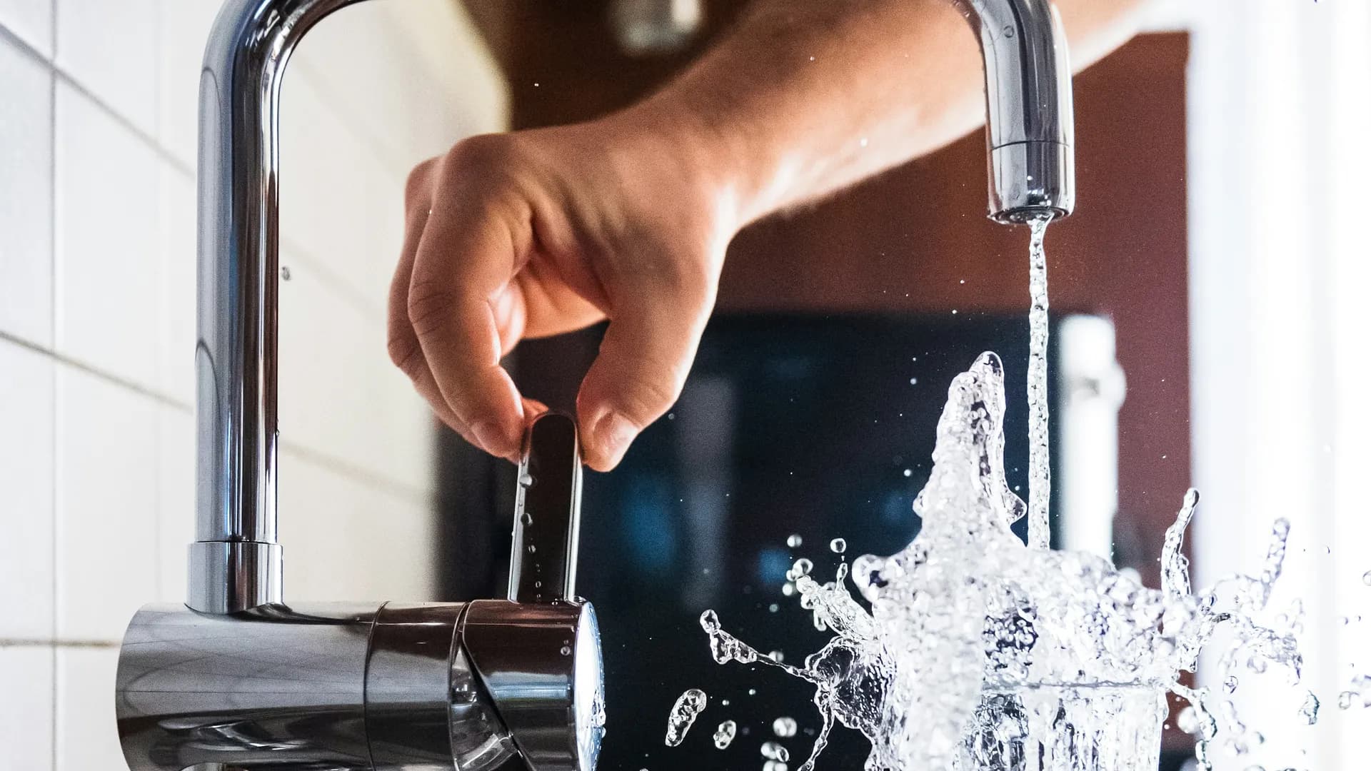 Water system being checked and sampled during a maintenance visit
